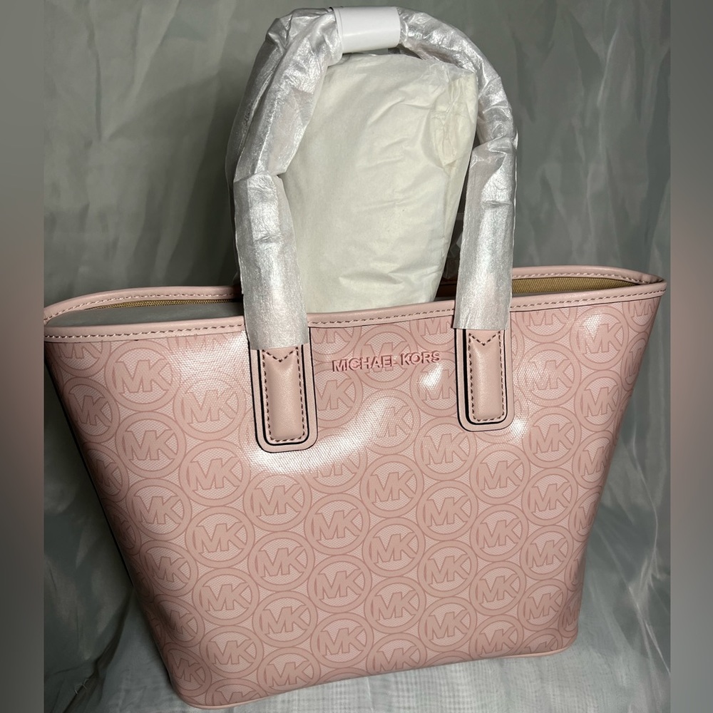 Michael Kors “Jodie” Tote Bag - small logo Jacquard in Blush